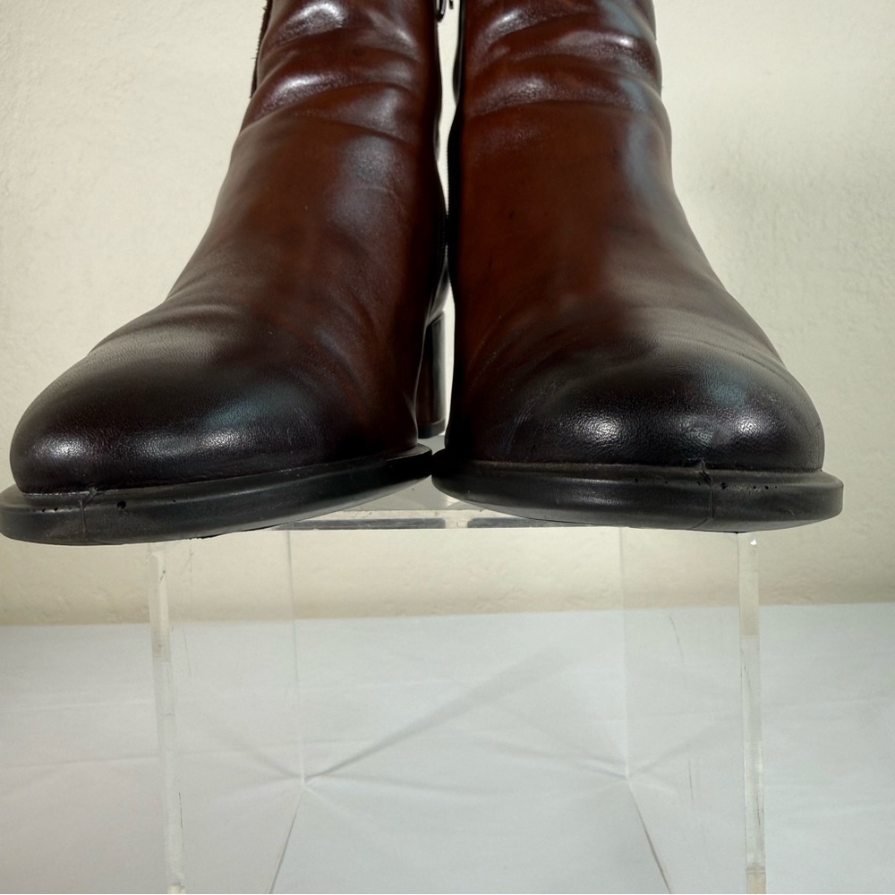 Ecco Shape 35 Danish Block Heels Bison Brown Ankle Boots Booties Size 10 - Picture 8 of 16